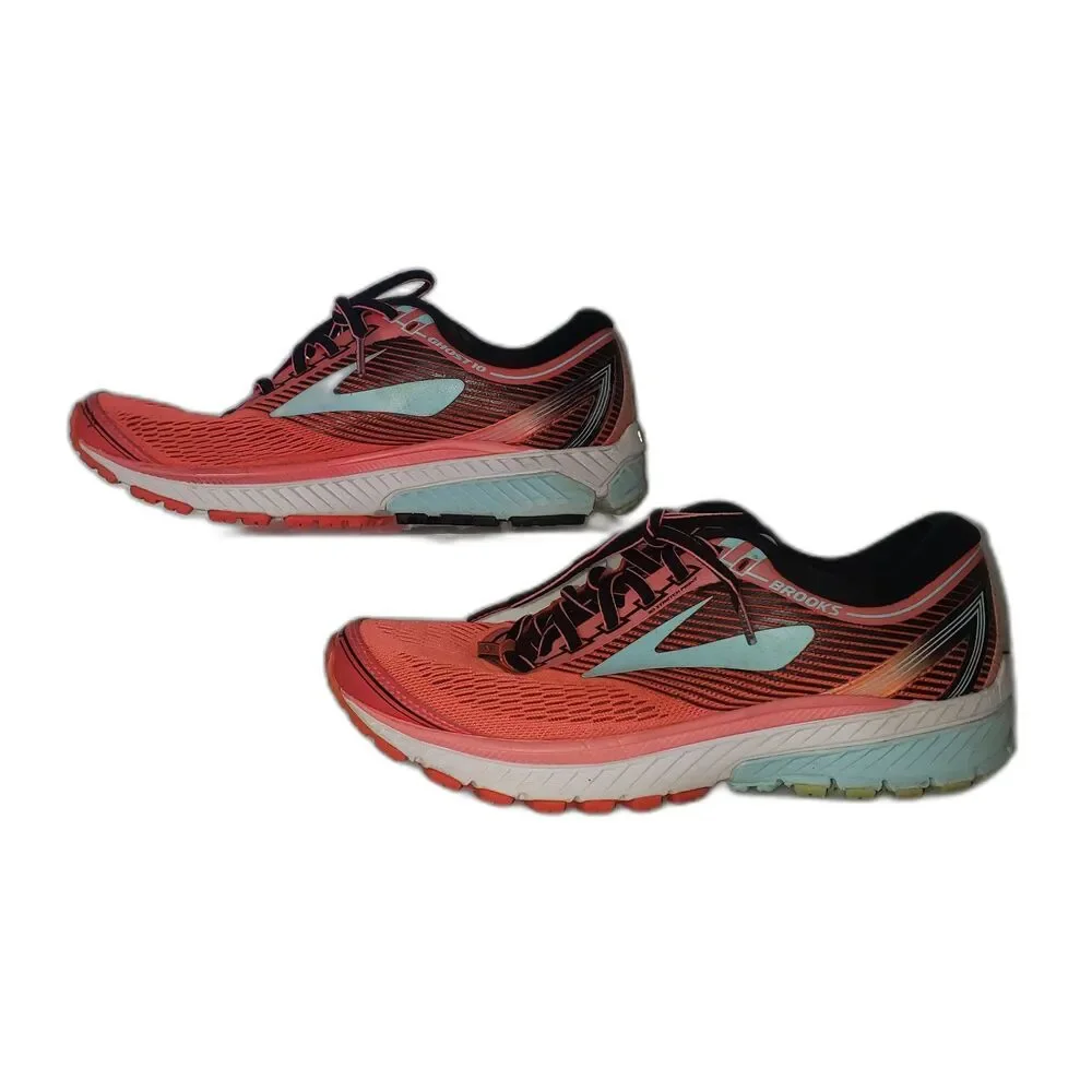 BROOKS Ghost 10 Orange and Blue Sneakers Running Shoes Womens Size 8